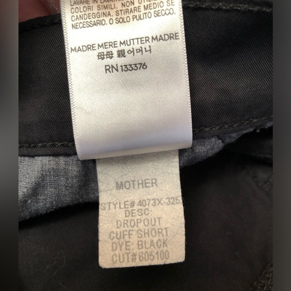 Mother The Dropout Cuff Short Island Fever Black Size 24 - Picture 9 of 16